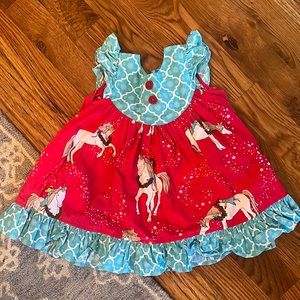 Eleanor Rose size 3/4 Christmas unicorn tunic